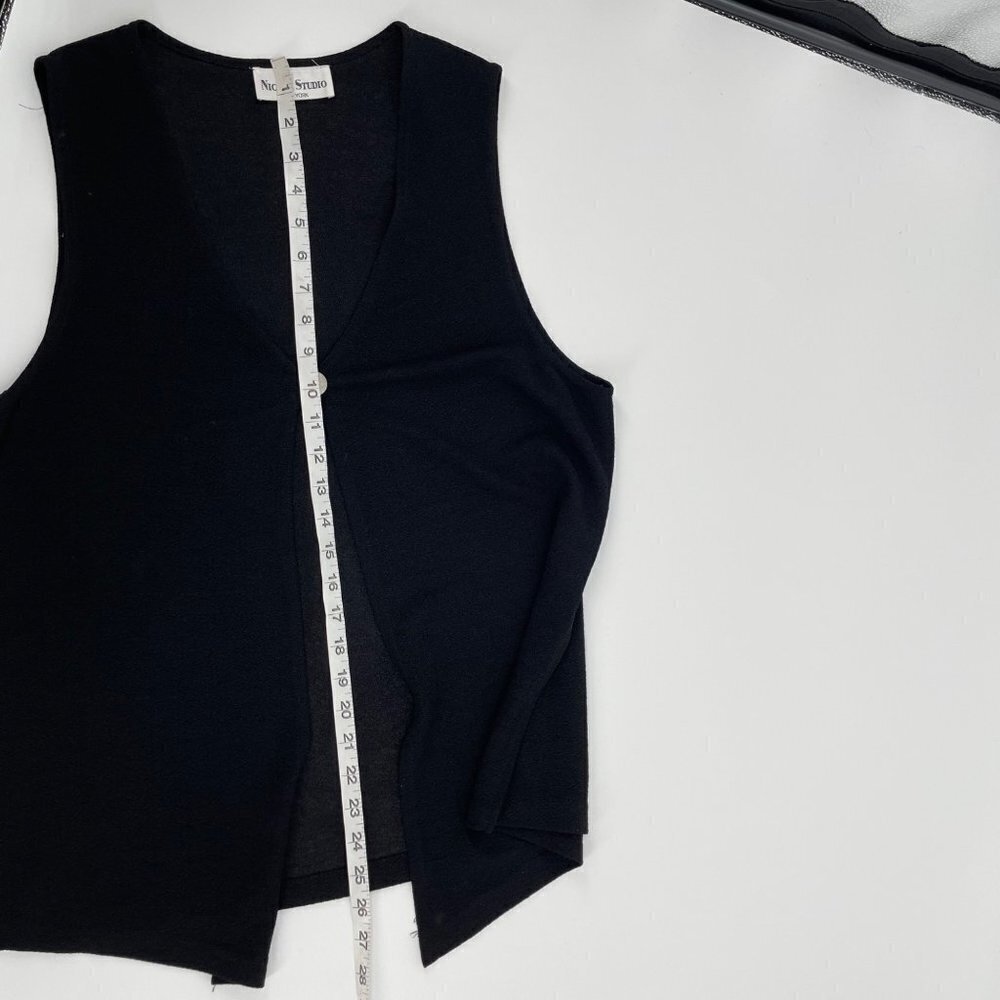 Nicole Studio Black One Button Sleeveless Outer Layer Vest Womens Size Large - Picture 5 of 5